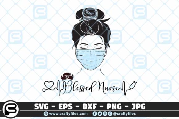 Blessed Nurse Head with Mask: Graphics & Crafts for Local Branding