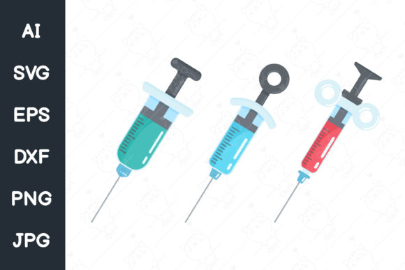 Cartoon Nurse Carrying a Vaccine Syringe