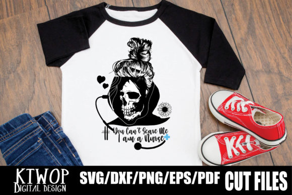 Halloween Skull Messy Bun Scare, Nurse Graphics