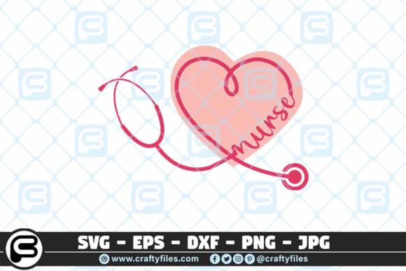 Nurse Stechoscope Love Nurse Heart Graphics & Crafts