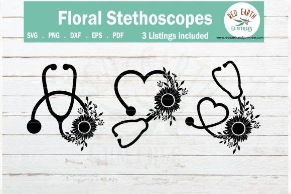 Sunflower Nurse Stethoscope Bundle: Graphics & Crafts