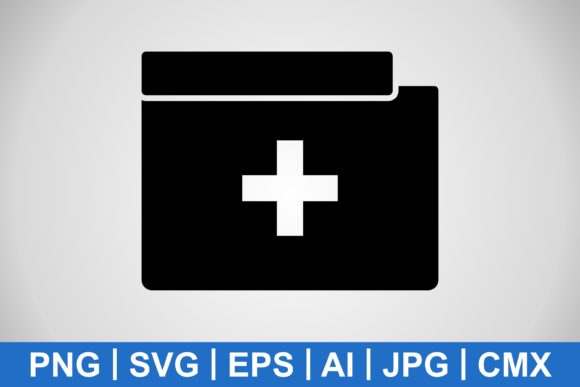 Vector Medical Folder Icon for Graphics and Icons