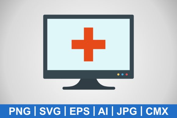 Vector Online Medical Help Icon for Graphics and Icons